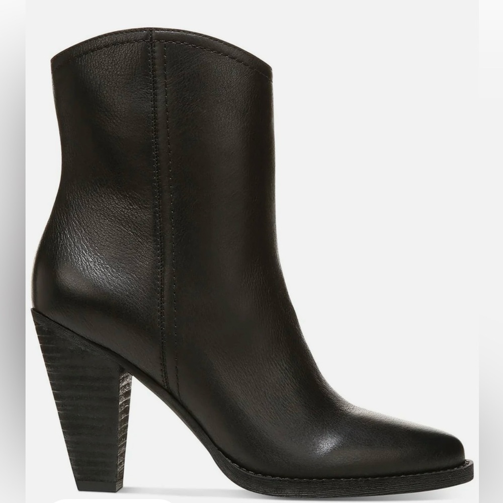 NEW !!!Zodiac Darrah Black Leather Western Pointed Toe Cone Heel Bootie Size 9